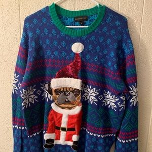 Blizzard Bay Pug Christmas Sweater Medium